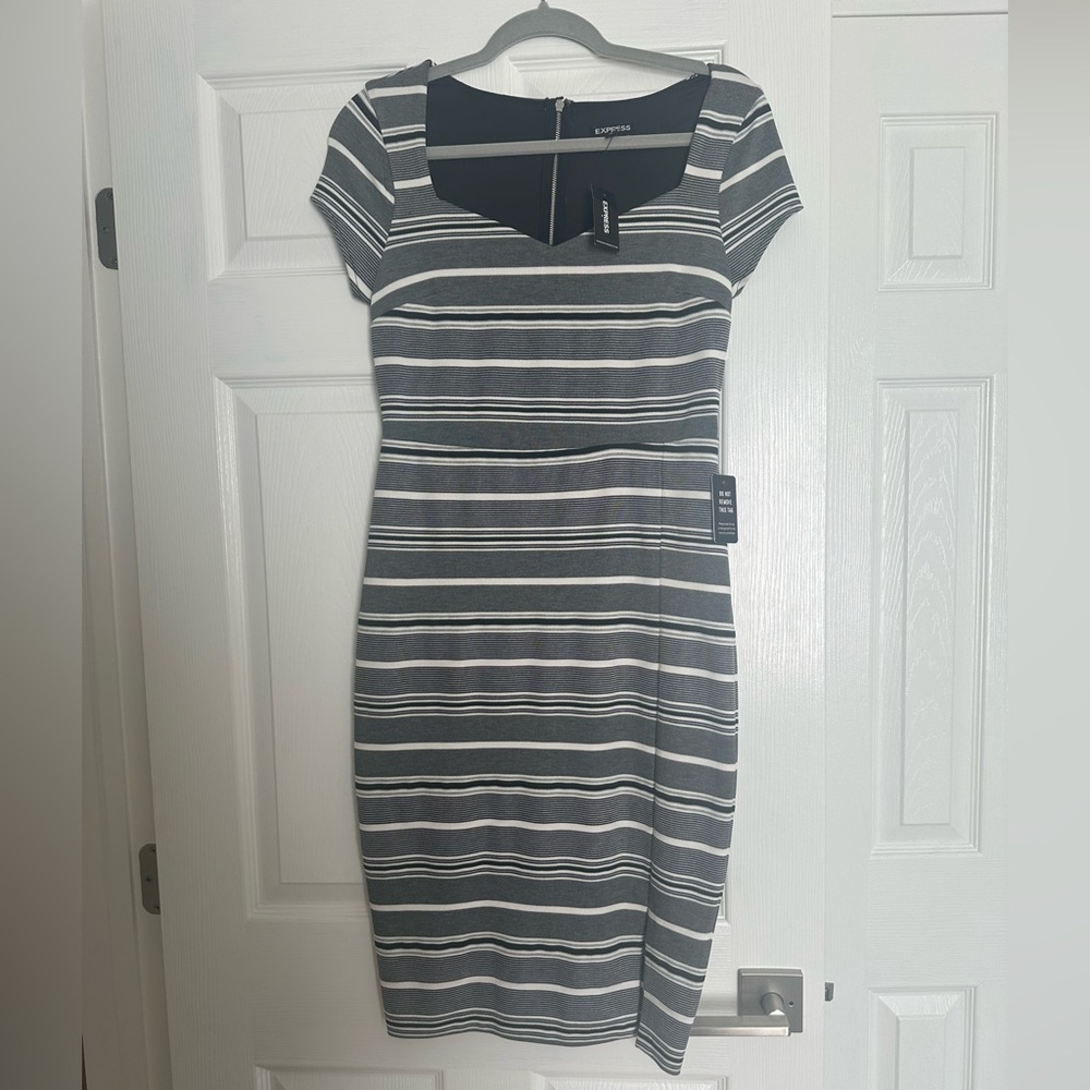 Short Sleeved Express Bodycon Dress with Zippered Back NWT